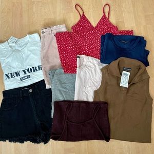 9 pc Brandy Melville bundle - Dresses, Tops, and Bottoms